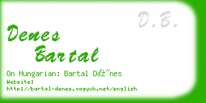 denes bartal business card